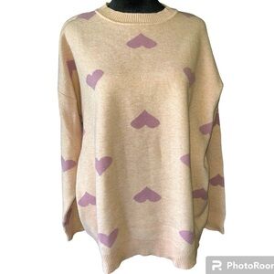 Pink Lily Purple Heart Sweater